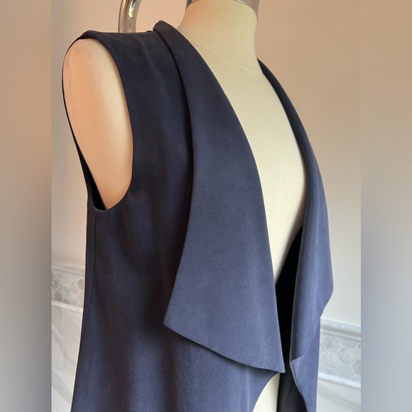 Anthropologie Elevenses Back Bow Detail Navy Vest Sz S - Picture 3 of 11